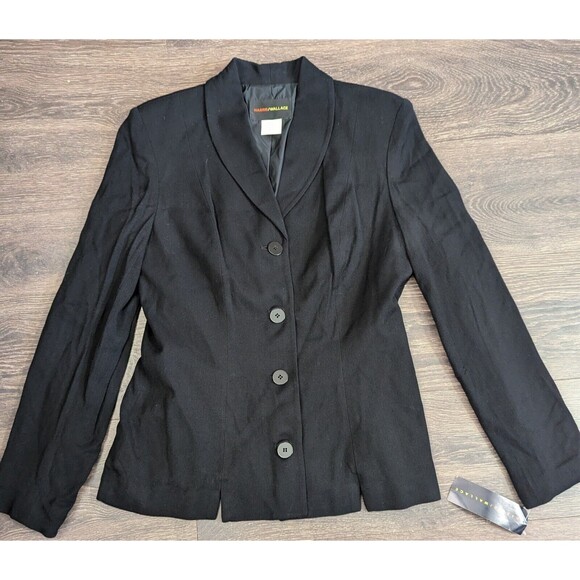 Harris Wallace Jackets & Blazers - Harris Wallace Womens Blazer Size 10 Black Vintage Business Office Jacket Small